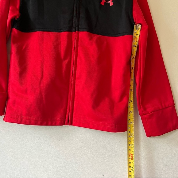 🌼 5/$25 Under Armour Kids Red Black Full Zip Sweater Size 4 FLAWED Play Daycare - Picture 9 of 11